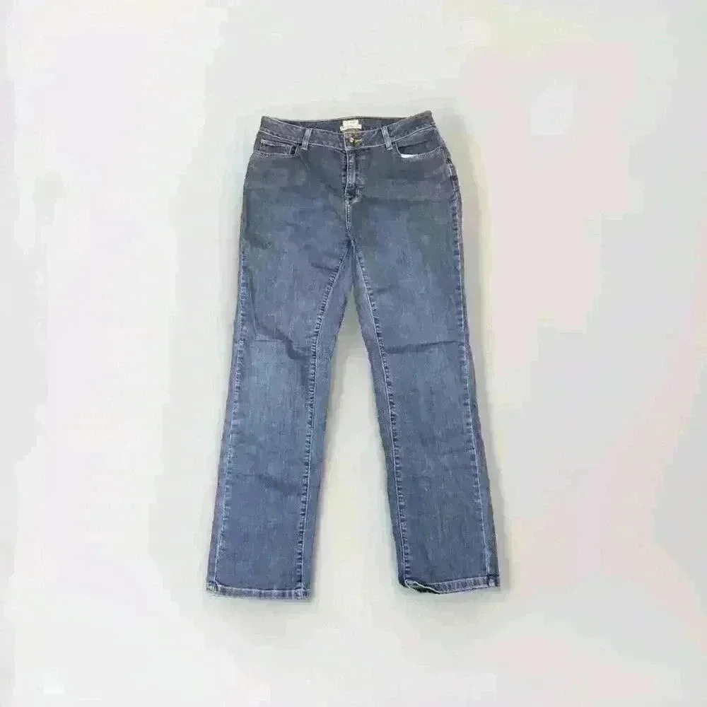 L.L. Bean Women's Classic Fit Bootcut Jeans Size 12MT Medium Wash High Rise